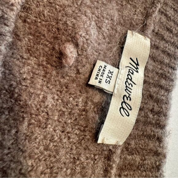 Madewell Alpaca Merino Wool Raised Dot Bobble Pom Pom taupe Sweater xxs - Picture 4 of 4